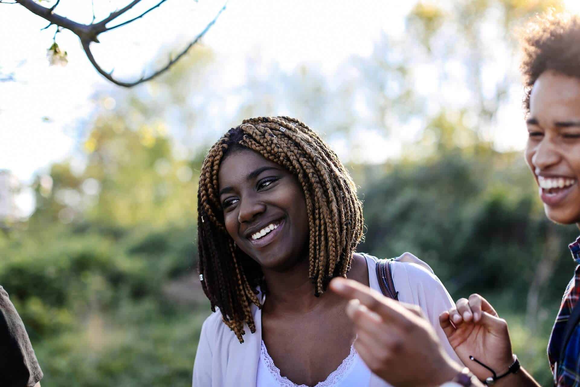 young black girl and friend